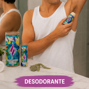 Aplicación desodorante natural.